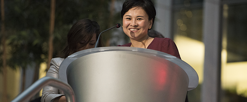 Guliera Alieva addresses WBFN members and WBG staff at the Annual Dinner Guliera addresses the WBFN Annual Dinner image